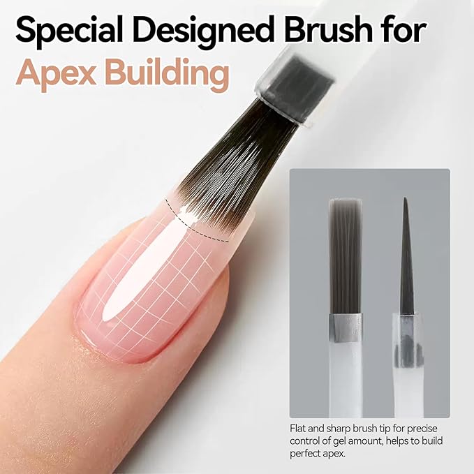 BORN PRETTY Builder Gel for Nails 8 in 1,Nude Skin Tone Strengthener Glue Apex Enhancement Extension Hard Building Nail Gels Base Gel,Thickening Extension Rhinestone Glue in a Bottle