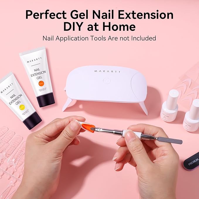 Makartt Poly Nail Gel Set: Orange Yellow Colors, Strong Builder for Extension Overlay Strengthener 3D Diy, Multifunctional, Long-lasting for Nails French Manicures Home Salon-2PCs 30ML
