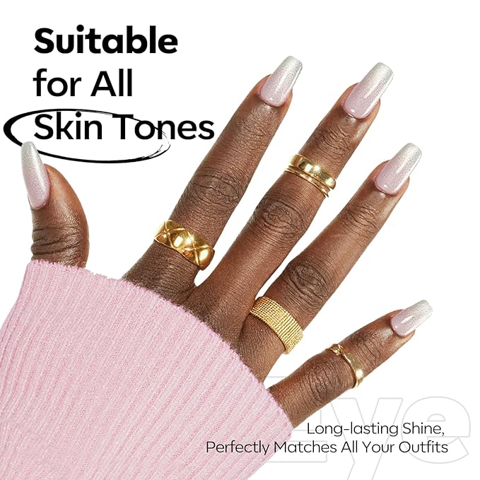 modelones Cat Eye Gel Nail Polish, Glitter Silver 9D Holographic Magnetic High Density Crystal Nail Polish with Magnet Soak Off U V White Gel Polish Top Coat Shimmer Nail Art Manicure Salon DIY