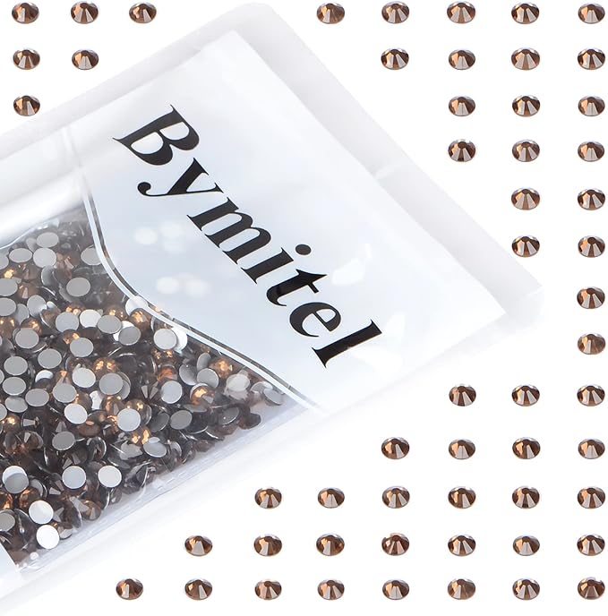 1440PCS Art Nail Rhinestones Non Hotfix Glue Fix Round Crystals Glass Flatback for DIY Jewelry Making with one Picking Pen (ss20 1440pcs, Golden Rose)