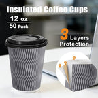 BYSNOW 50 Pack 12 oz Paper Coffee Cups - Image 2
