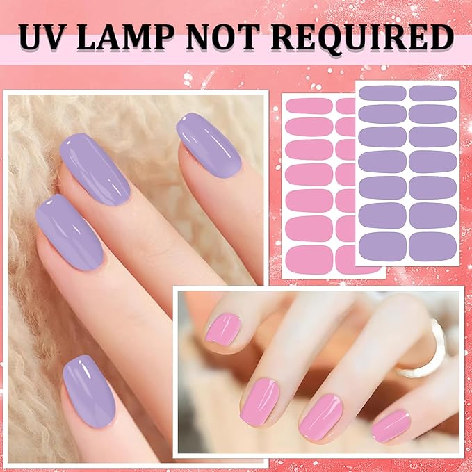 DANNEASY 224PCS/16 Sheets Nail Polish Strips - Dusky Solid, Gel Nail Stickers Full Nail Wraps, UV Free | Easy to Stick | Adhesive Sticker Nails for Women with 1 File, 1 Cuticle Stick