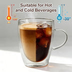 4 Pack Double Wall Glass Coffee Mugs, 12oz Glass Coffee Cup - Image 3