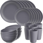 Quatish 24 Piece Plates and Bowls Sets by Quatish