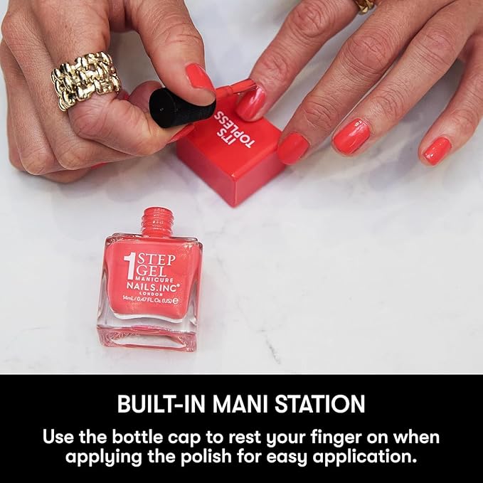 Nails Inc It's Topless Gel-Like Nail Polish, 4-in-1 Base Coat, Treatment, Color & Top Coat, Long Lasting, Strong, Chip Free Nails, Glossy Salon Quality Manicure, Air Dry Nail Polish, Emma, 0.47 Fl Oz