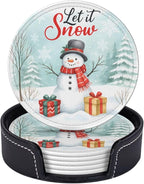 Winter Let it Snow Snowman Coasters by KiuLoam