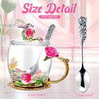 Nuanchu 4 Sets Flower Glass Tea Cups - Image 2