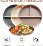 9 Inch 4PCS Unbreakable Portion Control Plates, Divided Plates - Image 4