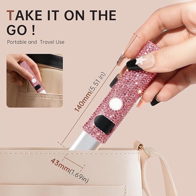 Handheld UV Light for Gel Nails,Mini LED Cordless Nail Lamp for Gel Nail Polish,Portable Flash Cure Lamp,Rechargeable USB Nail Dryer with LCD Display Fast Curing (Pink Diamond)
