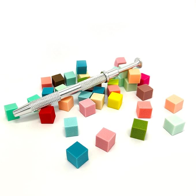 100PCS Ombre Nail Art Sponge Kit – Gradient Sponges with Handle Tool for Gel Polish, Aura Effect, Korean Style Nail Designs, DIY Nail Supplies,Colorful