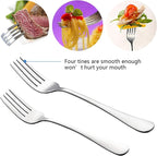 Silverware Set Service for 2, E-far 10-Piece Stainless Steel Flatware Set - Image 2
