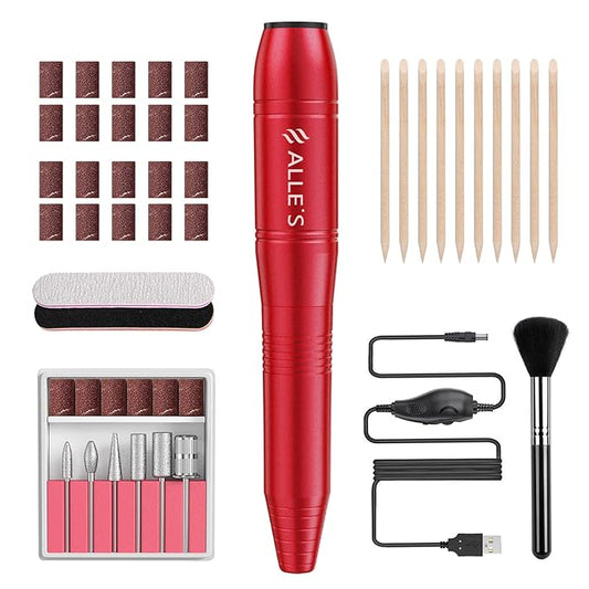 20000RPM Electric Nail Drill Compact Portable Efile Professional Manicure Pedicure Nail File Drill Kit for Acrylic, Gel Nails and Home Salon Use