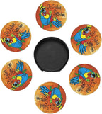 It's 5 O'Clock Somewhere Coasters Set of 6 Pu Leather Drinks Coaster - Image 4