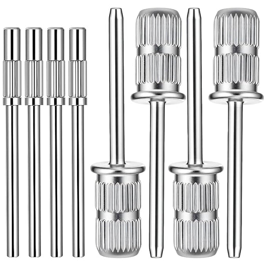 8 PCS Mandrel Nail Drill Bits, Mini Mandrel Nail Bit, Sanding Bands for Drill Shaft 0.12 Inch & 0.23 Inch Small Sanding Bands Bits for Electric File Machine Manicure Accessory