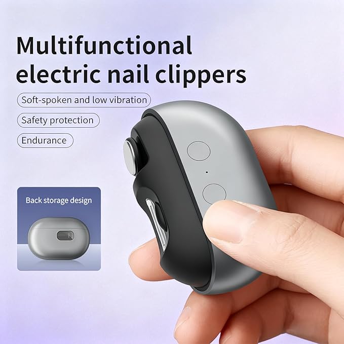Fanyil Easy Clip Nail Clippers,Electric Nail Clippers for Seniors,Upgraded 3 in 1 Automatic Electric Toenail Clippers for Thick Nails, Nail Care Tool with Led Light,for Seniors Kids Adults (Black*1)