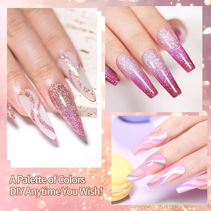 Painting Gel,High Color Rendering And Quick Drying,4 Colors Ombre Nail Polish With 100PCS Nail Sponges & Claw Easily Creates Various Gel Paint For French Manicure DIY Nail Art Styles (B7)