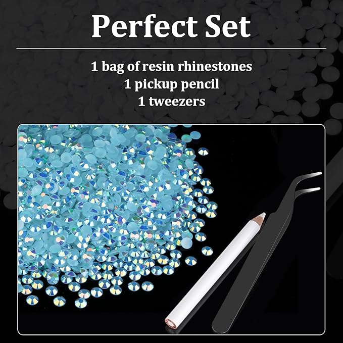 15000pcs 2mm Resin Rhinestones Bulk, Lake Blue AB Flatback Round Jelly Rhinestones Bedazzling Non Hotfix Crystal Gems Large Quantity Wholesale for DIY Crafts Clothes Tumblers Face Makeup Manicure