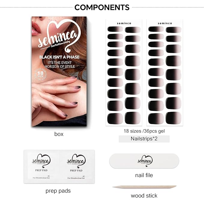 Semi Cured Gel Nail Strips-Quick DIY nail art stickers semi cured gel strips salon quality manicure at home instant beauty solution,Works with Any UV/LED Lamps(Party Night)