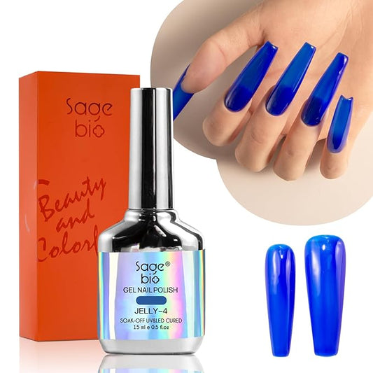 Jelly Gel Nail Polish, 15ml Semi-Transparent Gel, Glossy Finish, Vibrant Colors for DIY Manicures, Long-Lasting & Chip-Resistant