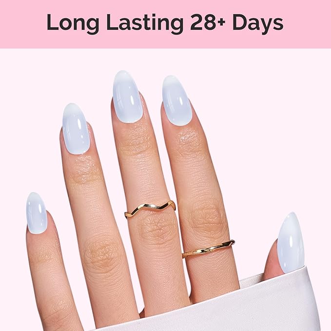MelodySusie Jeweliver White Jelly Gel Polish, 0.5Fl Oz Milky White Lavender Gel Nail Polish Sheer Translucent Nude Soak Off UV LED Light Cure Gift for Women Manicure Nail Art DIY at Home JM22