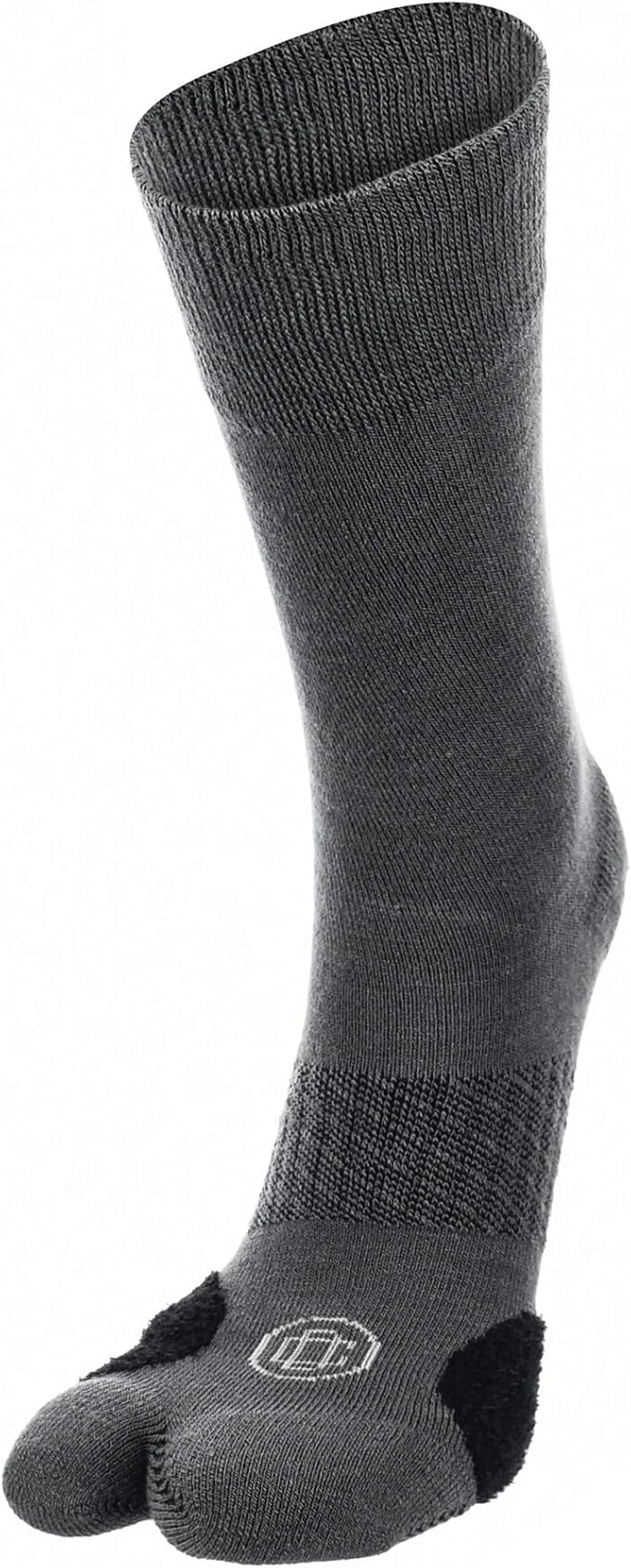 Doctor's Choice Bunion Relief Crew Sock with Split Toe Separator and Soft Cushioning for Hallux Valgus, (Charcoal/Black, Medium) Womens Shoe Size: 6-10