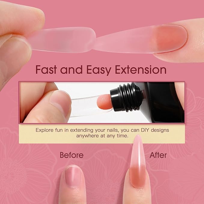 ROSALIND Nude Pink Poly Nail Gel, 2 oz Poly Extension Rose Pink Gel Poly Neutral Builder Nail Gel Quick Building, Gel Acrylic Poly in Tubes for Nail Extension Thickening Nail Trendy Beauty