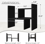 Jerry & Maggie Adjustable Rotatable Wood Desktop Display Shelf Black | Wooden - Image 2