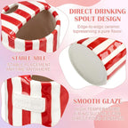 1 Pack Ceramic Coffee Mug with Sip Hole Espresso Cup 10oz with Straws Retro - Image 3