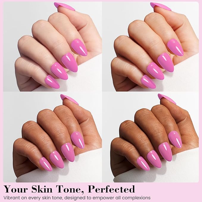 HEMA and TPO Free Pink Gel Nail Polish, 18 ML Neon Pink One Step Gel Nail Polish 3-in-1, No Need Base and Top Coat Easy DIY Nail Art, Soak Off Gel Polish for Women Nail Lovers