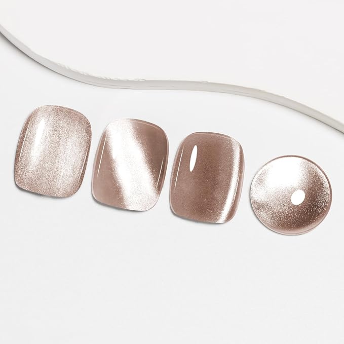 MIZHSE Cat Eye Nail Polish: Quick Dry Brown Magnetic Nail Polish with Magnet, Air Drying Fast Fall Color Nail Lacquer 15ml Cateye Effect for Women Girl Non-Gel Nail Art Manicure DIY Home
