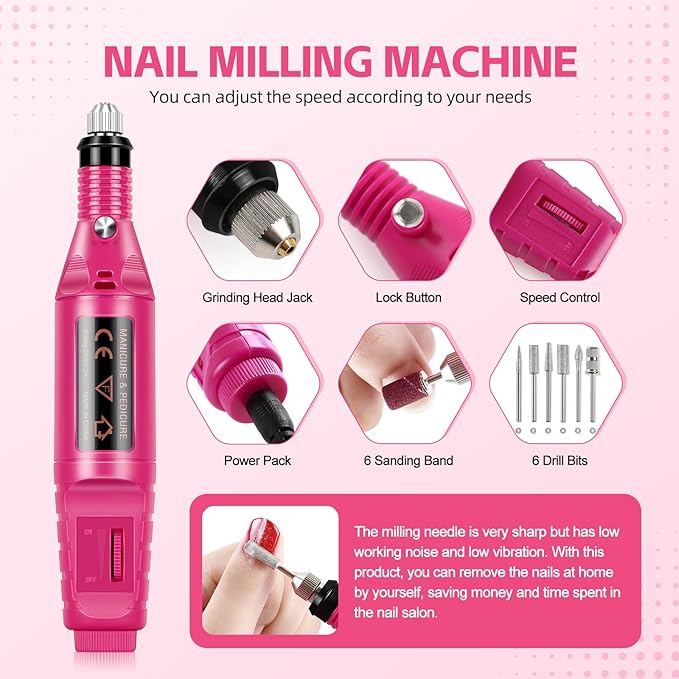 Acrylic Nail Kit for Beginners with Everything Nails Kit Acrylic Set with Drill and U V Light Professional Glitter Powder Decorations Rhinstones DIY Gifts for Women
