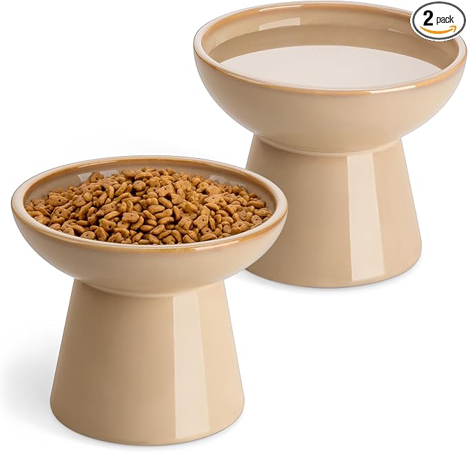 vancasso Ceramic Elevated Cat Bowls 2-Pack by vancasso