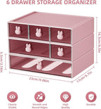 Marbrasse Desk Organizer with 6 Drawers, 3 Tier Stackable Storage Drawers - Image 2