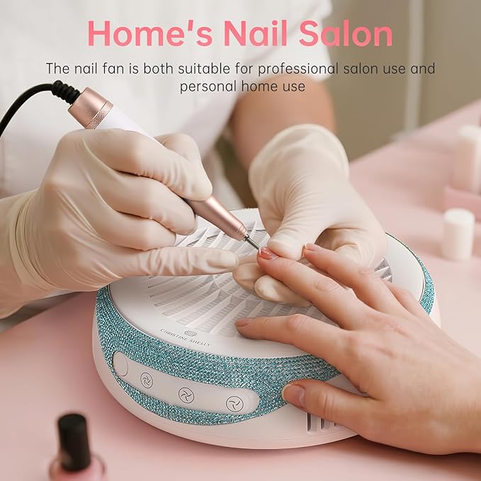 Nail Dust Collector, Cordless Dust Collector Nail Tech, Powerful Vacuum Fan Vent Dust Collector Extractor Dust Suction Machine for Acrylic Nails Polishing, Nail Salon&Home
