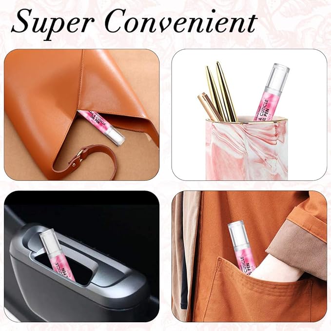 Cuticle Oil Pen for Nail - Lagunamoon Nail Oil for Nail Care & Nail Growth - Nourish, Soothe & Moisturize Damaged Nails - Rose, 5 ml