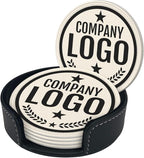 Custom Leather Coasters with Logo - Image 2