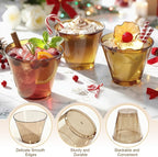 Glowserve 9 OZ Brown Disposable Plastic Cups Cocktail Cup 50 Pack | Fancy - Image 2