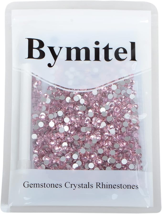 1440PCS Art Nail Rhinestones Non Hotfix Glue Fix Round Crystals Glass Flatback for DIY Jewelry Making with one Picking Pen (ss16 1440pcs, Lt. Rose)