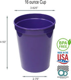 Rolling Sands 16 oz. Reusable Plastic Stadium Cups, 8 Pack, Made in USA - Image 2