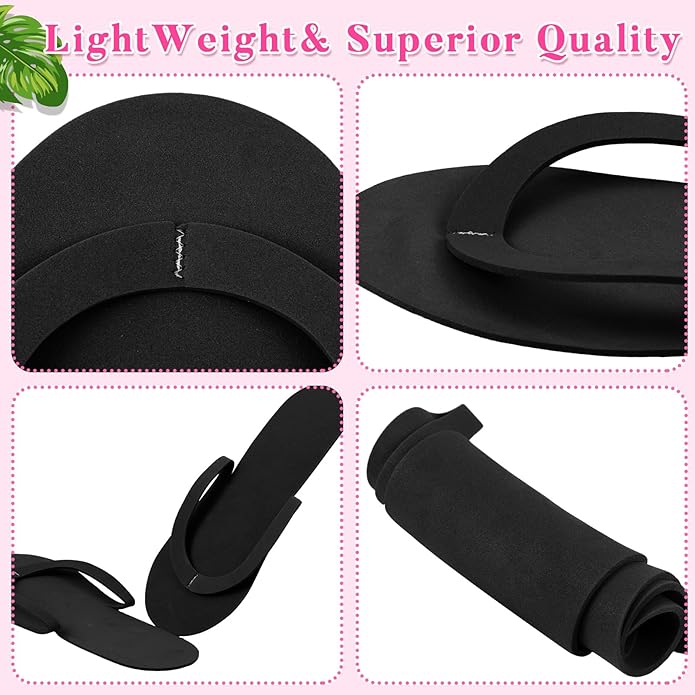 300 Pairs Disposable Pedicure Slippers and Toe Separators Kit Include 80 Disposable Foam Pedicure Flip Flops 220 Pairs Toe Separators for Women Nail Spa