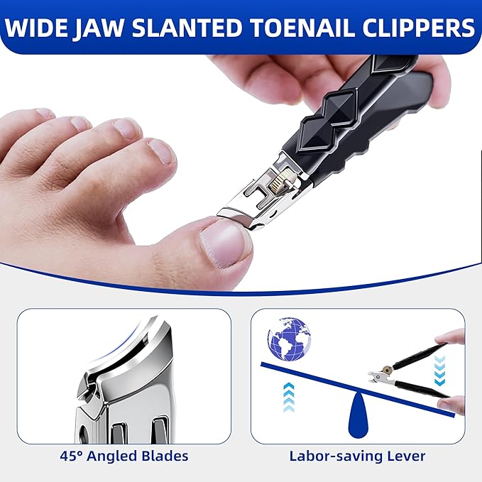 【Sold by NURIUN for Authenticity】 Graddi Orthoclip Nail Clippers for Thick Toenail Clippers for Seniors, Ultra Sharp Nail Clippers for Men, Heavy Duty Ingrown Toenail Clippers, Slanted Nail Cutters