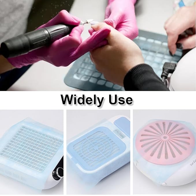 200PCS Nail Dust Collector Filter,No Spilling and Super Strong Disposable Nail Dust Filters for Most of Nail Dust Vacuum Machine, Nail Salon Nail Dust Extractor Accessory