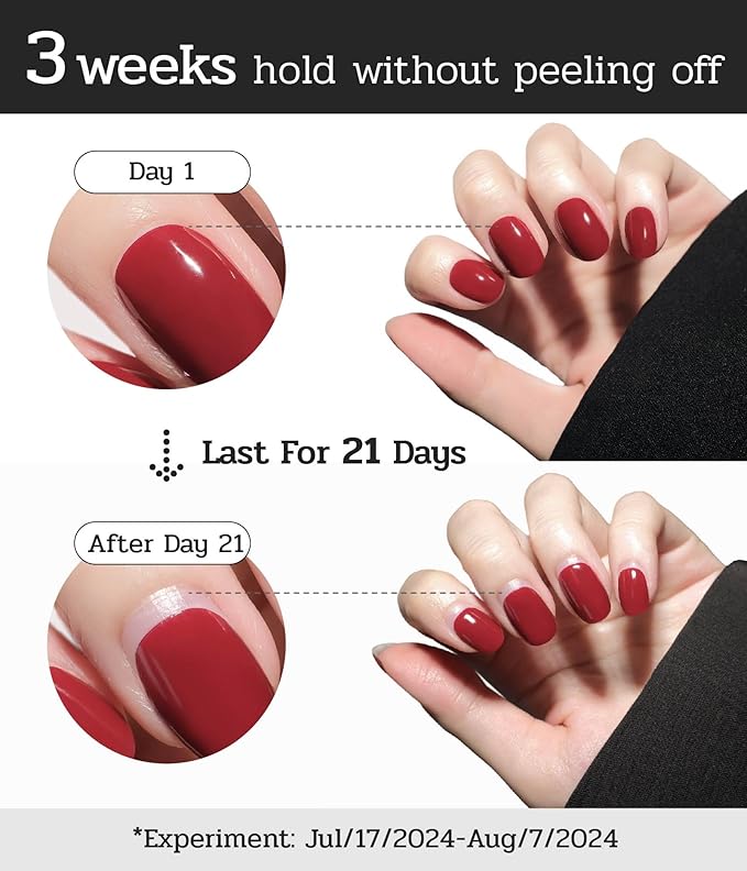 Nail Polish Strips - 22 Pcs Salon Quality Gel Nail Stickers - Long Lasting Wraps (Red Carpet Moment)