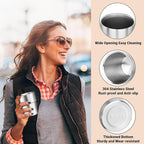 Metal Cup, 10 oz Insulated Tumbler, 4 Pack Double Wall Unbreakable Stackable - Image 4