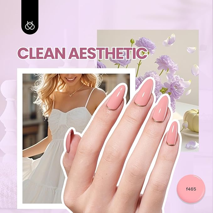 Beetles Gel Nail Polish Kit with U V Light, Gel Polish Starter Kit Soak Off Nude Gray Purple Mauve Light Pink LED Nail Lamp Base Gel Top Coat DIY Home Valentines Day Gifts for Her