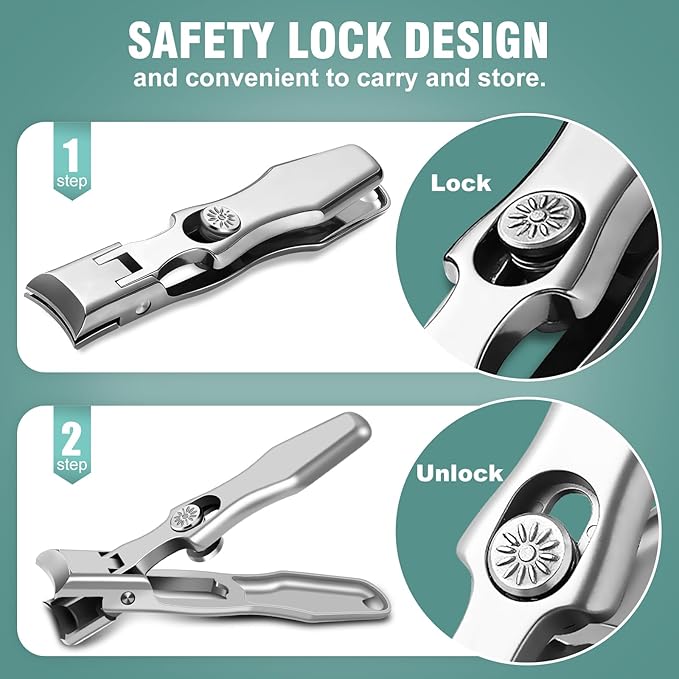 Stocking Stuffers 2025, Toenail Clippers for Thick Toenails for Seniors - Wide Jaw Nail Clippers for Men & 360 Degree Rotary Toenail Clippers for Seniors, Christmas Xmas Presents Gifts for Adults