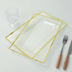 Efavormart 10 Pack Clear Rectangular Plastic Serving Trays - Image 2