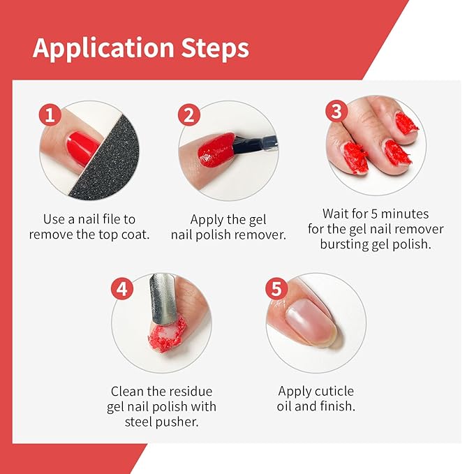 2 Bottles of 10ml Nail Gel Quick Remover, Professional Nail Gel Remover, Removes Quickly and Easily in 3-5 Minutes, No Need to Soak or Wrap the Gel Remover
