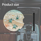 2pcs Cute Sea Turtles Car Coasters, Absorbent Universal neoprener Cup Holder - Image 2