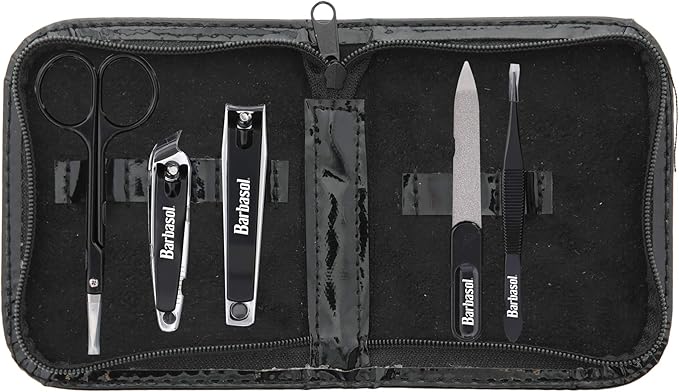 Barbasol CBG11001BLK 6-Piece Nail Grooming Set with Travel Case - Black